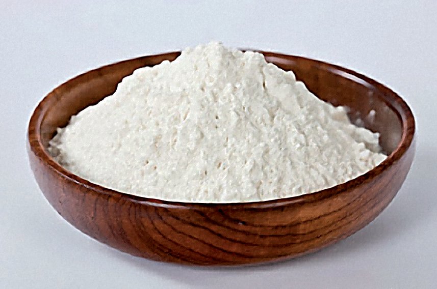 Carbonato cálcico en polvo. Es el principal componente de las conchas y esqueletos de muchos organismos, así como de la cáscara de los huevos. El fosfato cálcico también presente en el hueso de jibia, presenta el mismo aspecto en formato de polvo que el carbonato cálcico.